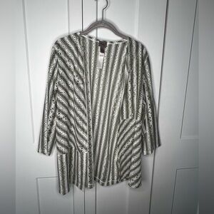 FINAL SALE Chico's Easywear NWT River Lines Striped Cardigan Jacket Large 2